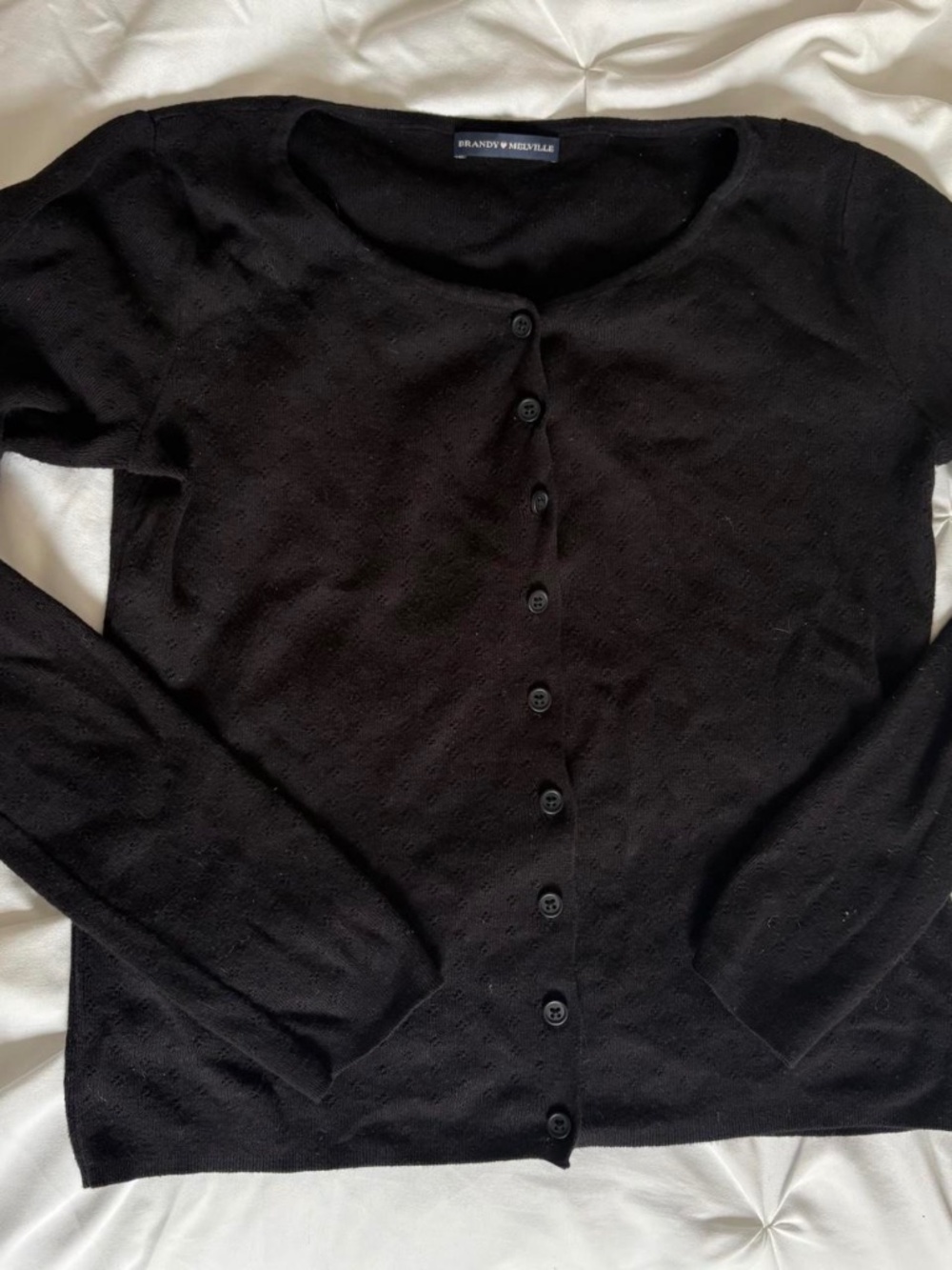 brandy melville black eyelet cardigan